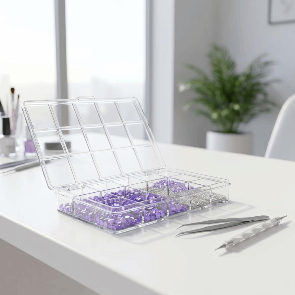 Clear Nail Accessory Organizer Box 20 Grids Bead Organizer Storage Box  Nail Salons