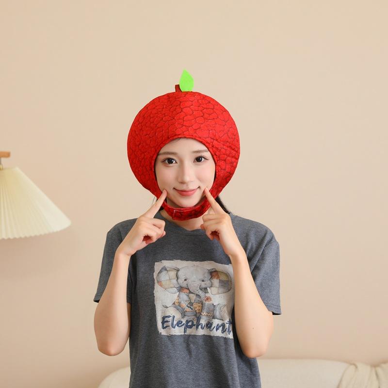 Fruit, short lychee headgear hat, photo props, photo props, cartoon headgear performance props