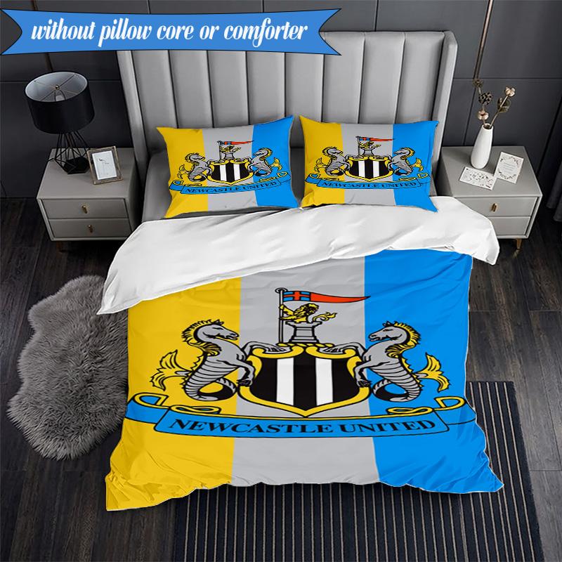 3-delige Zachte Beddengoedset met United Crest Print, Inclusief 1 Dekbedovertrek En 2 Kussenslopen Perfect voor Slaapkamer, Studentenkamer, Fan cadeau