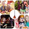 Halloween Witch Broomstick Cosplay Broom Props Realistic Wizard Flying Broom Stick Accessory for Costumes Orange