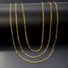 Gold Plated PVD 18K Figaro Chain Necklace Female Stainless Steel Solid Link Choker Necklace Layered Women Girls 14" 18" 20" 24"