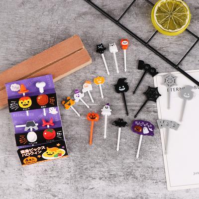 1Pack Halloween Cocktail Picks Fruit Fork Creative  Childrens Holiday Fruit Fork Set Cake Stick Desserts Forks