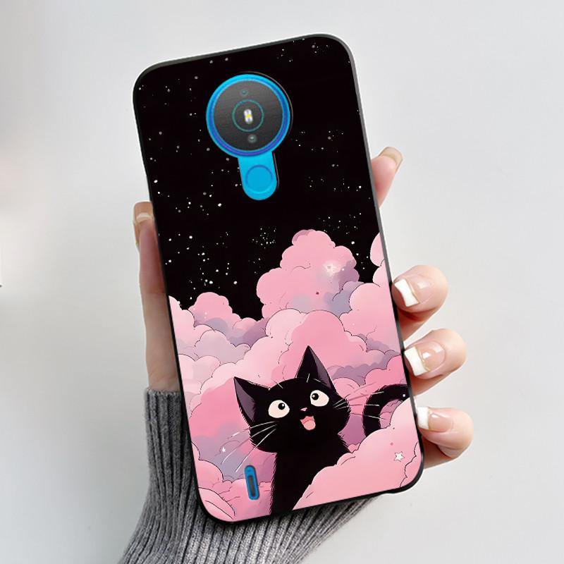 For Nokia 1.4 TA-1322 Trendy Black Phone Case For Nokia 6.2/Nokia 7.2 Lucky Koi Anti-Scratch Soft Shockproof Back Shell Cover
