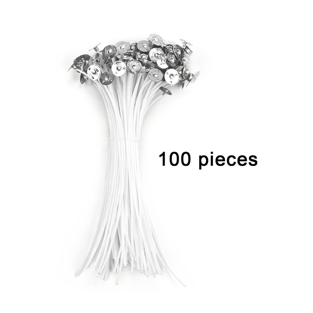 100 PCS Candle Wicks Smokeless Wax Pure Cotton Core Wax Core Holder 2.6-20cm DIY Candle Making Pre-Waxed Wicks Party Supplies