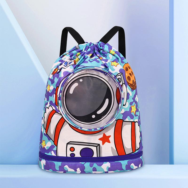 Childrens Cartoon Swimming Bag Waterproof for Kids Women Wet Dry Clothes with Shoes Goggles Storage Pouch Pool Sports Backpack