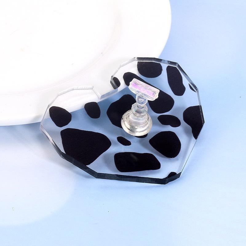Hot Sale Cow Nail Art Practice Nail Holder Palette Acrylic Nail Display Base