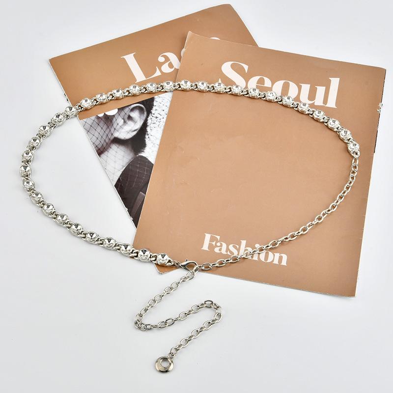 European and American Rhinestones Inlaid with Metal Waist Chains, Ladies' Temperament, Small Fragrance Style, Dress, Decorate The Body Chain for Women
