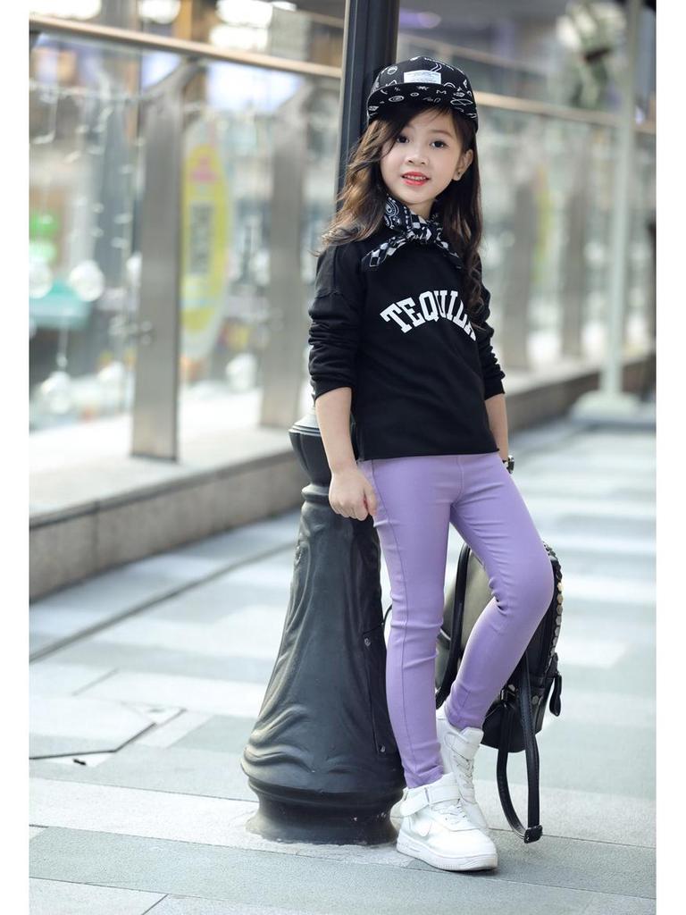 Legginsy dziewczęce dopasowane, elastyczne - Rozmiary średnie i duże, Imitacja jeansu