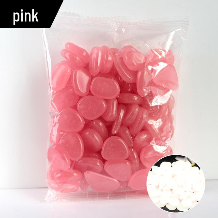 

100 Pcs Luminous Colored Pebbles for Garden and Fish Tank - Artificial Fluorescent Night Light Stones