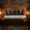 Spooky Home Decor Halloween Wooden Countdown Calendar, Dancing Witch 31 Day Timer with Party Supplies Sliding Pumpkin, Silhouette Tabletop for