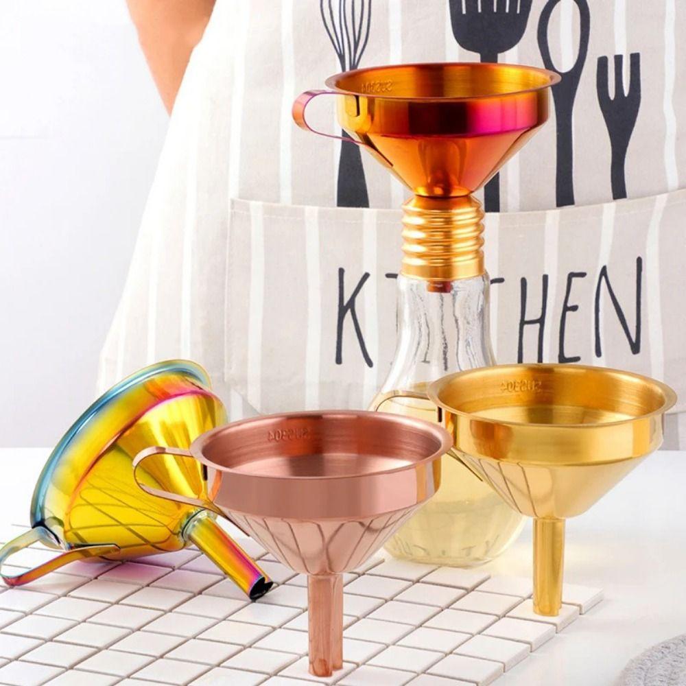 Anti-slip Handle Stainless Steel Funnels Funnel for Filling Small Bottles  Kitchen Gadgets