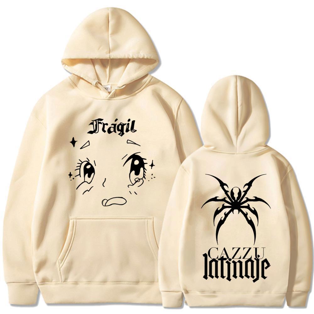 Singer Cazzu Latinaje Album 2025 Vintage Graphic Hoodie Men Women Aesthetics Pullover Winter Casual Fleece Hip-hop Sweatshirts