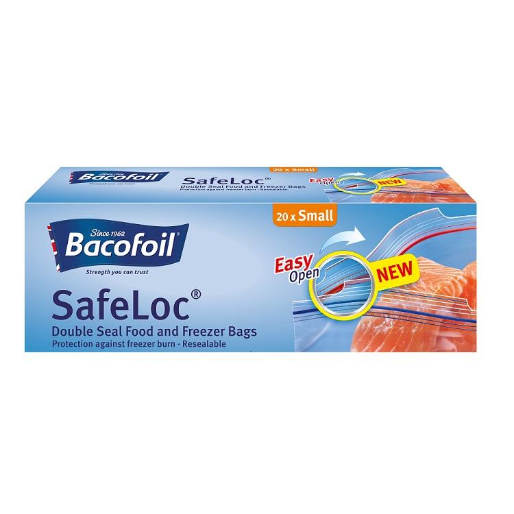Bacofoil SafeLoc Double Seal Food & Freezer Bags Small 17 x 17cm 1L 20pk