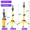 Metal Wig Mannequin Head Tripod, Adjustable Hairdressing Training Stand, Stable Wig Holder Bracket for Hair Styling and Practice