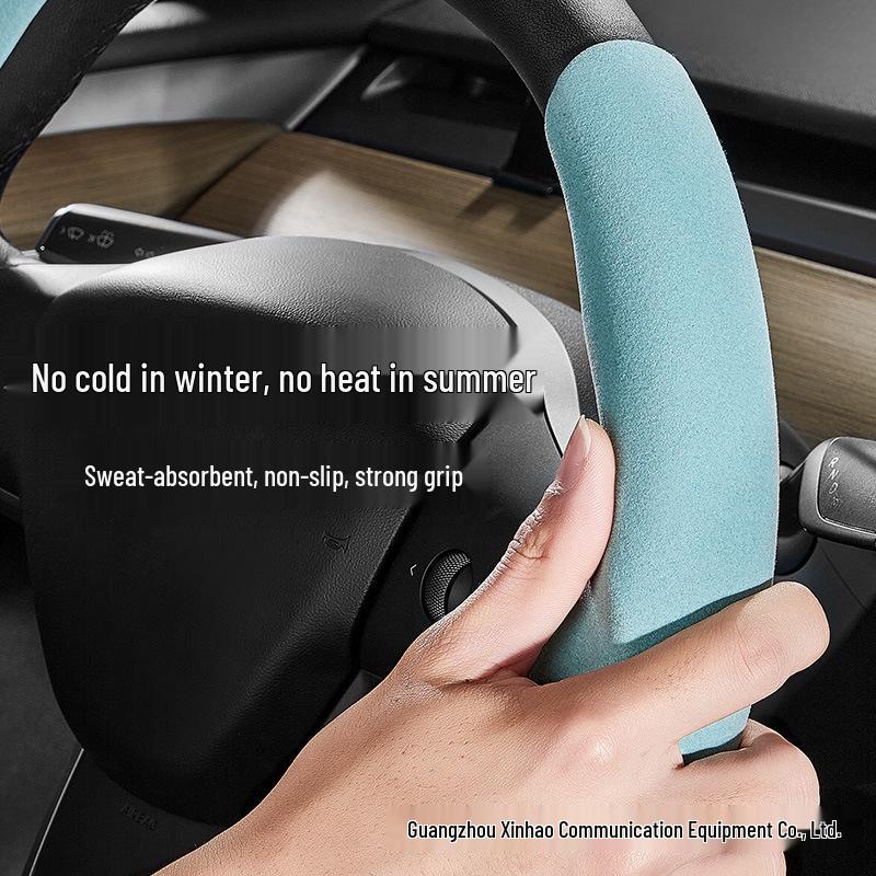 Ultra-thin Non-slip Suede Steering Wheel Cover for Ideal Auto ONE and L9 – Universal, Sweat-absorbent, All Season Use