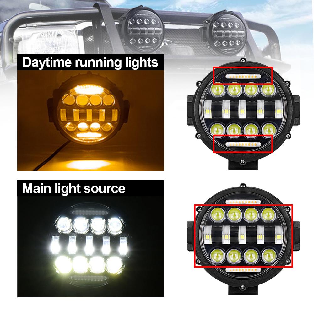 13 LED Scheinwerfer Arbeitslicht 51W Offroad Scheinwerfer 4x4 4WD ATV UTV SUV Runder Scheinwerfer Fahrzeug Auto Arbeitslampe
