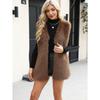 Winter Women's Faux Fur Warm Oversized Sleeveless Black Vest Gilet