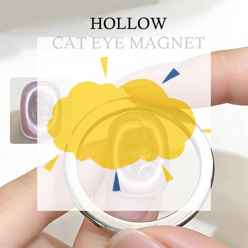 Nail Art Cat's Eye Magnet Tool Hollow Ring-shaped Glass Bead Cat Eye Magnetic Nail Art Effect Magnetic Gel Polish Manicure Tools