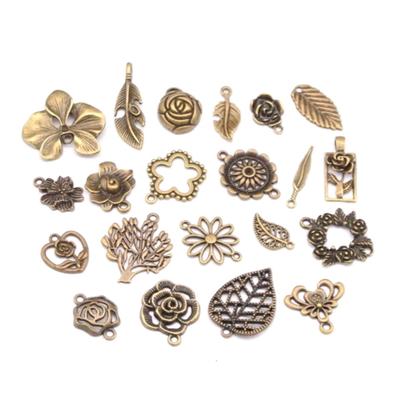 10 Heart Charms Antiqued Bronze Miniature Heart Charms BULK Charms Lot