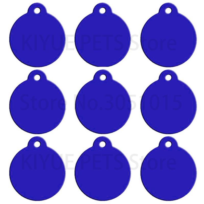 Wholesale 20pcs Round Shape Charm Pet Tags DIY Tags Pet Shop Tags Pet Dog Cat Tag Id Aluminum Phone Telephone Supplies Alloy