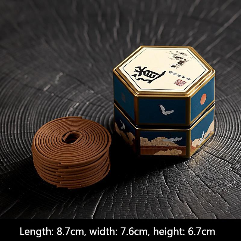 Natural Coil Incense Huian Agarwood Hexagonal Box Pear Tent Incense Tearoom Study Home bedroom Purify The Air and Remove Odors Goose pear