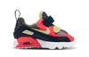 Nike Air Max 90 Synthetic Leather Low Top Running Shoes Black Red Infant And Toddler 881924-023