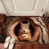 1 Stück 3D Niedlicher Eichhörnchen-Druck Große rutschfeste Fußmatte Wasserabsorbierender Teppich für Hauseingang Wohnzimmer Schlafzimmer Dekoration