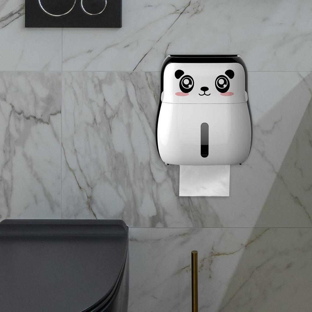 Wall Mounted Tissue Box, Self Adhesives Toilet Roll Holder, Toilet Paper Holder, Waterproof Dustproof Paper Roll Dispenser