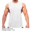 Men Vest Solid Color Loose Summer Round Neck Sleeveless Top for Fitness