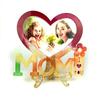 MOM Love Heart Photo Frame UV Epoxy Resin Mold Picture Frame Silicone Mould DIY