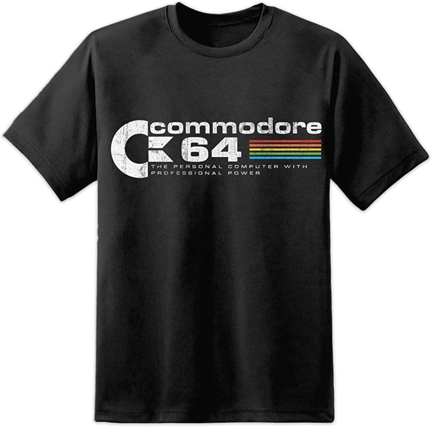 Commodore 64 C64 Retro Computer Men T Shirt Amiga Atari Distressed Print Vintage 4XL чёрный
