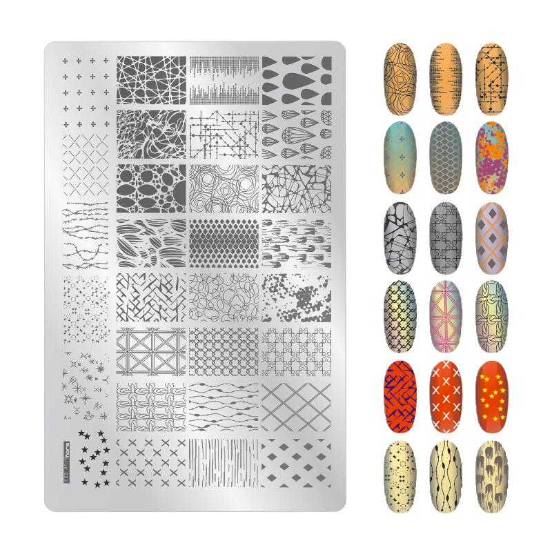 9.5X14.5cm Big Size Nail Stamping Plates Flower/Geometric Designs Nail Art Template For DIY Nail Decor 5.6cm round Stamper Plate