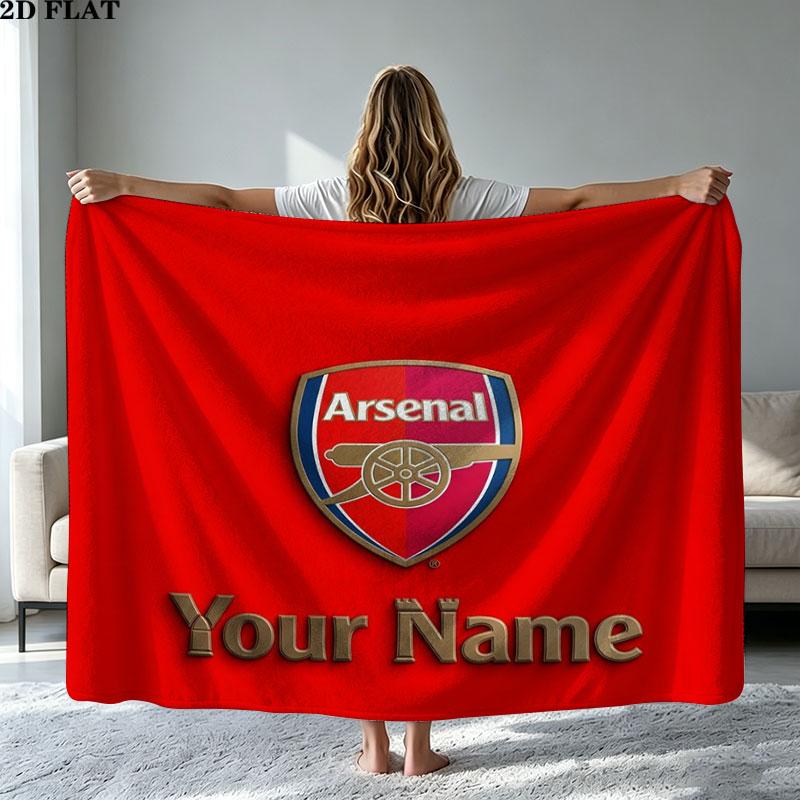 1PC Arsenal F Custom Name Patterned Flannel Blanket Suitable For All Seasons for Home Decor Warmth and Comfort Gifts Holiday Present