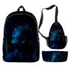 Deluxe Distinctive Unusual Funny Cool unicorn 3D Patterned 3pcs/Set pupil Schoolbags Daily Laptop Pack Daily Pack Lunch Box Pen Case