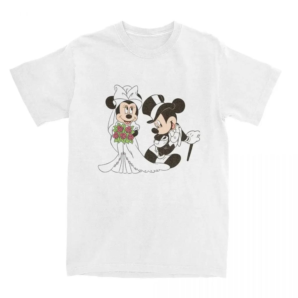 Mickey and Minnie Just Married Shirt Accessories 100% Cotton T-shirt Clothing Vintage Tee Shirt Printed Unisex