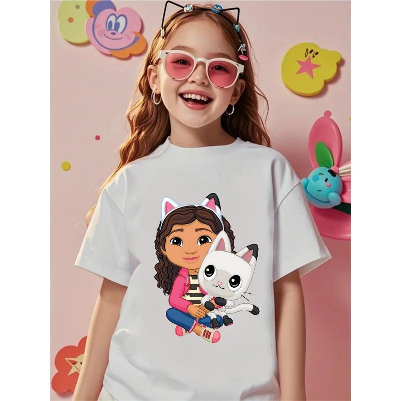 Y2k Giraffe with Gum Printed Short Sleeve T Shirts Animal Kids Children's T-shirt Boys Girls Summer Spring Casual Top Tee Shirt