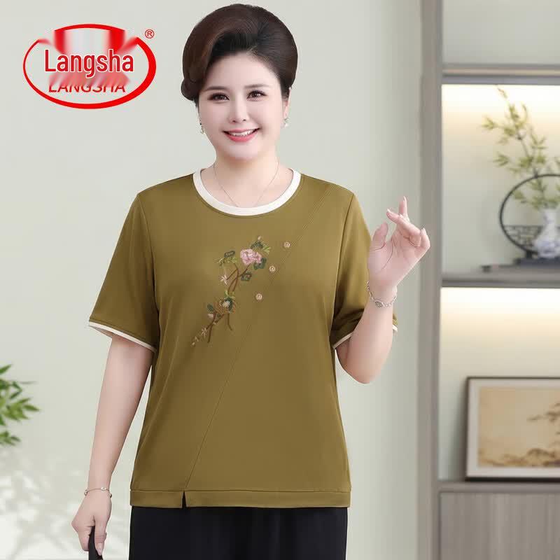 Langsha Women s Plus Size Floral Print T-Shirt 5XL