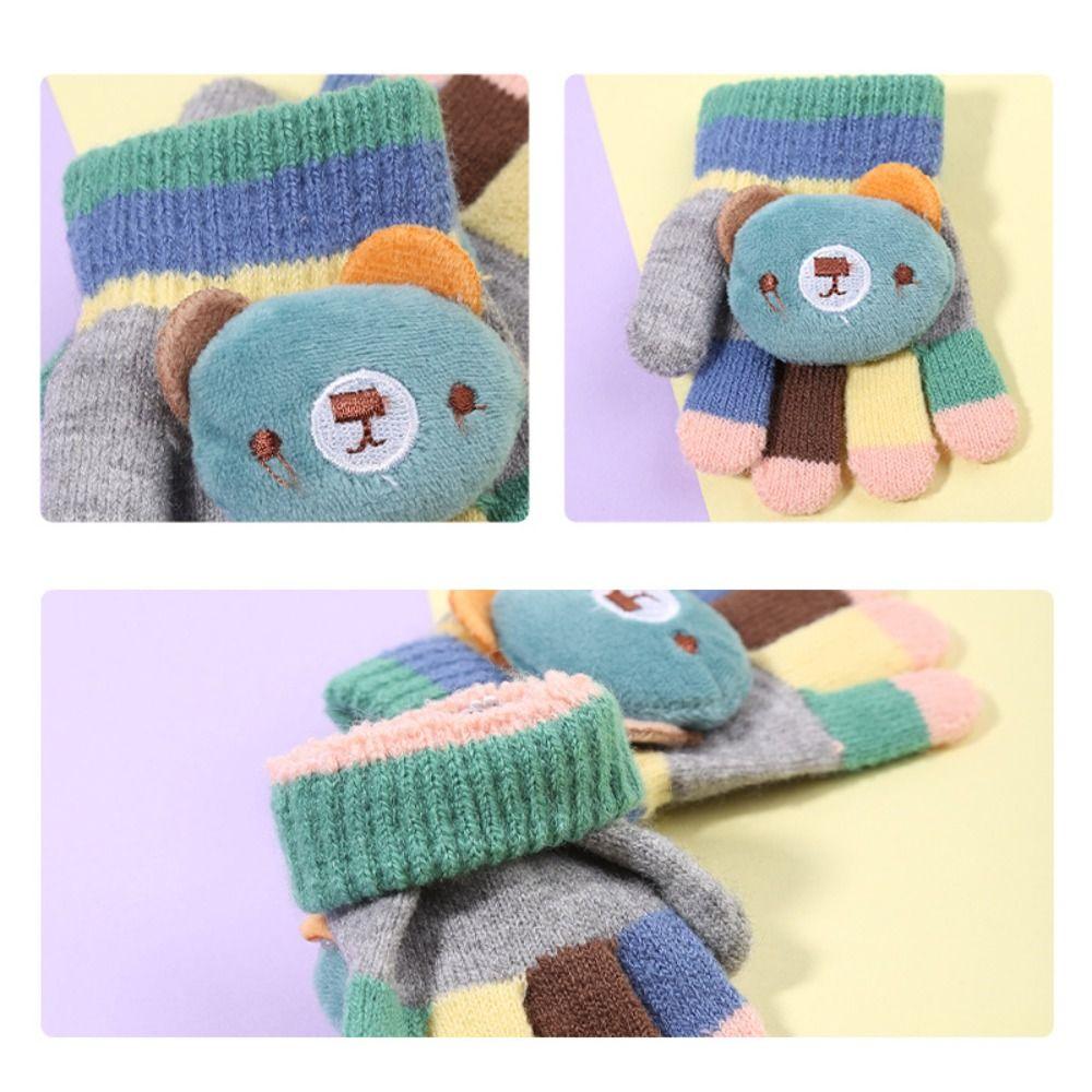 Thicken Knitted Wool Mittens Wool Hand Gloves Unisex Winter Children Gloves Outdoors