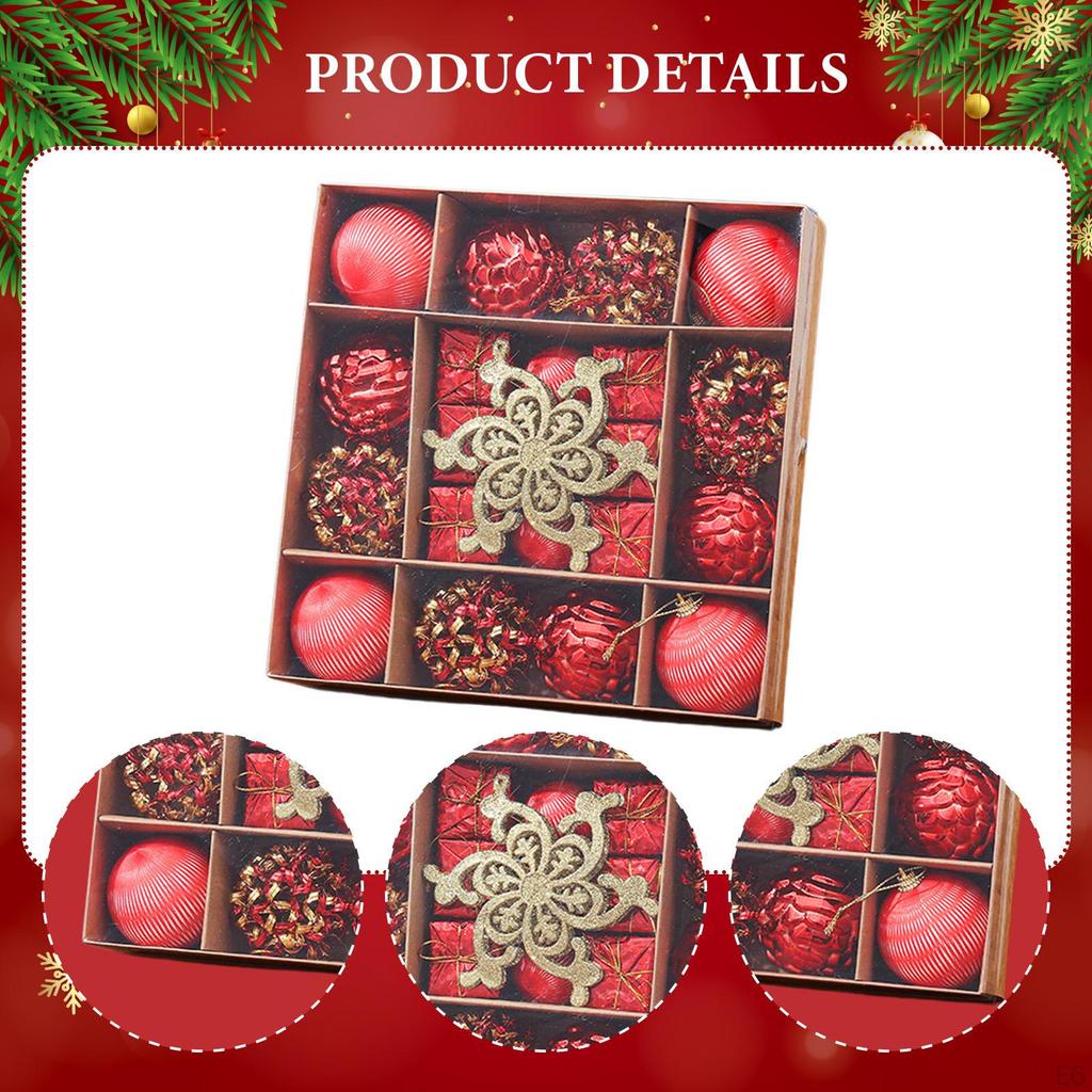 Christmas Ball Ornaments Set Tree Decor Novelty Reusable Xmas Baubles Pendants for