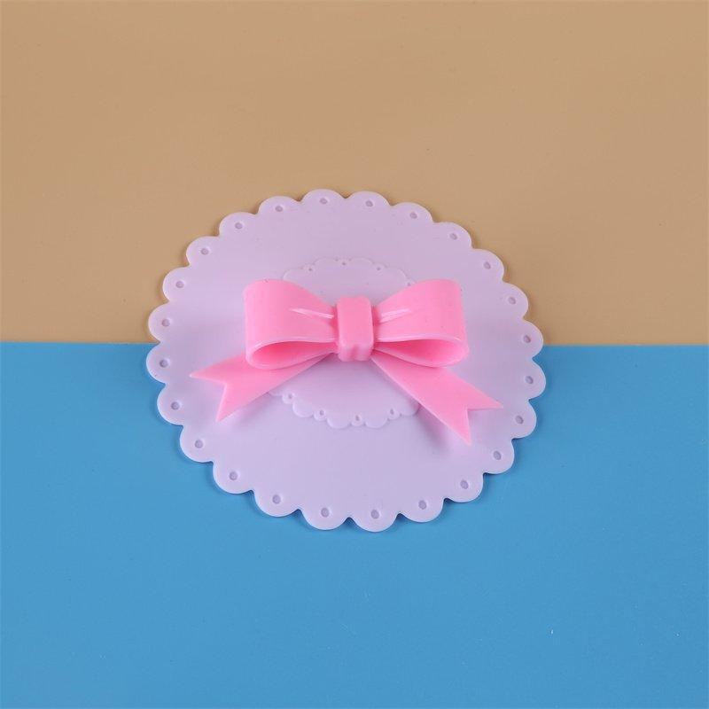 Silicone Green Flower, Cartoon Bow-tie Cat Water Cup, Ceramic Cup Lid, Silicone Sealed Cup Lid