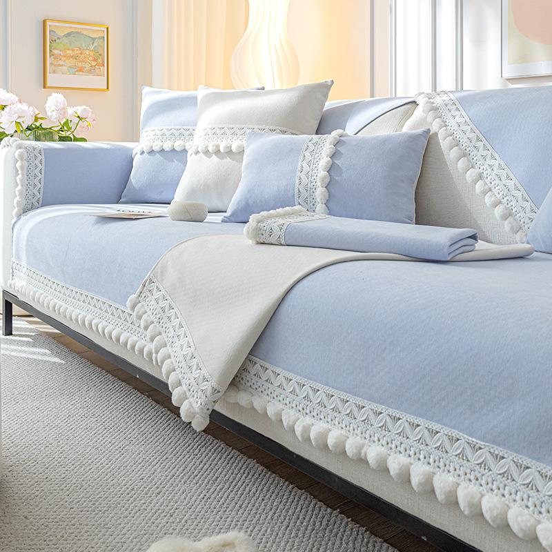 Chenier Sofa Cushion Four Seasons Breathable Sofa Seat Cushion Towel Fabric Backrest Cover Non-slip Cover