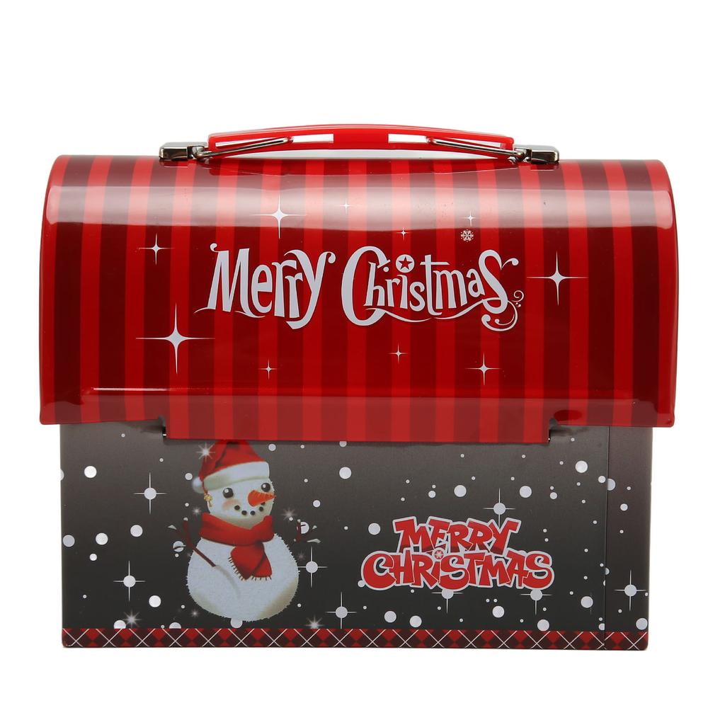 Christmas Piggy Bank HD Color Printing Exquisite Patterns Storage Candy Box with Iron Buckle Handle