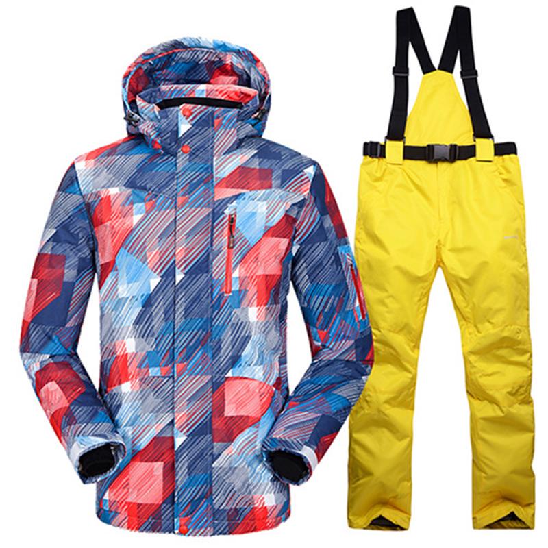 Men's Winter Ski Jackets Outdoor Warm Windproof Waterproof Snowboarding Jacket Hooded Mountain Coat Skiing Jacket for Male
