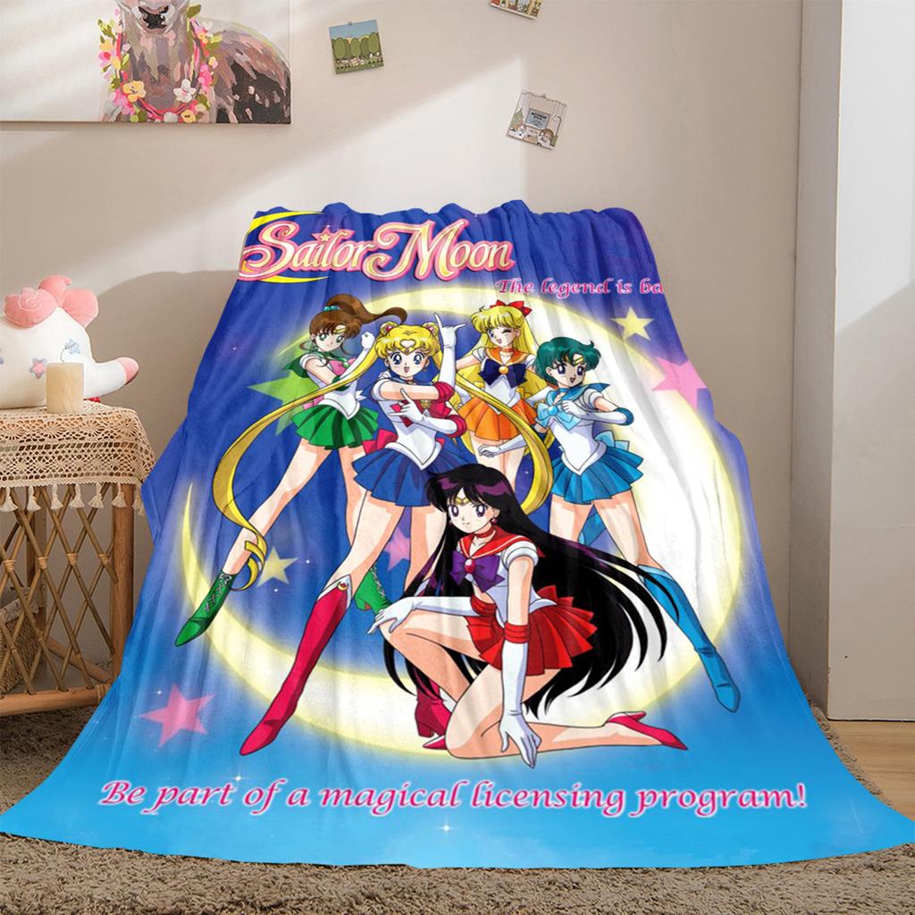 Japanese anime cute cartoon theme Sailor Moon Tsukino Usagi blanket suitable for home beds, sofa covers, office nap, outdoor warm blankets O8
