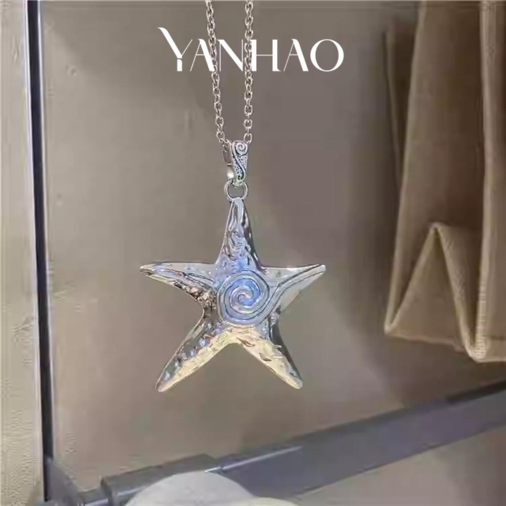 Star of the Sea Shell Necklace: Retro Sweet Girl Style Clavicle Chain Gold-Plated