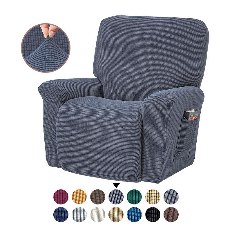 Split Jacquard Recliner Cover Elastic Lazy Boy Chair Sofa Covers Stretch Spandex Couch Slipcovers Armchair Case Solid Color