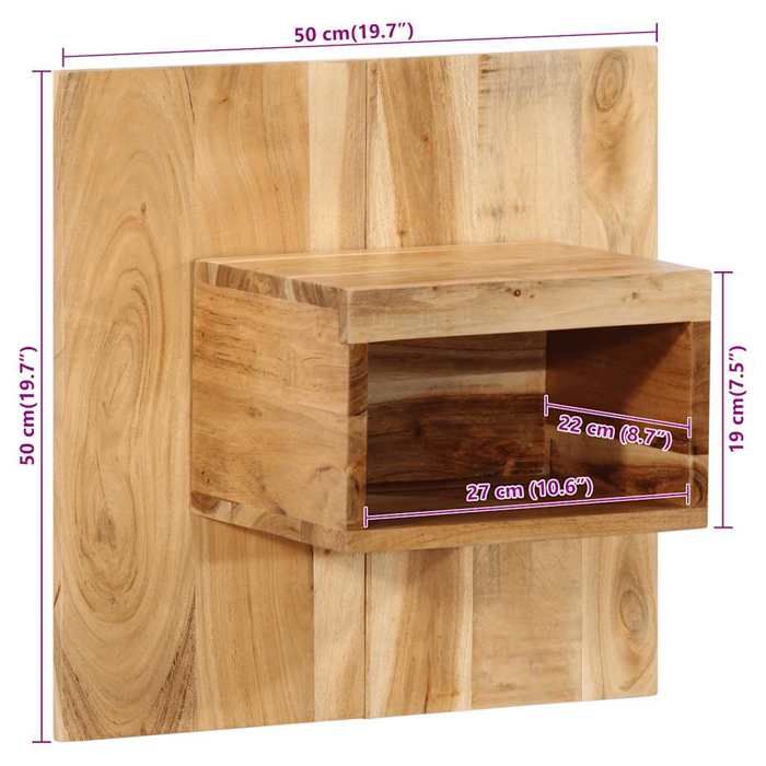 VidaXL Bedside Table 50x27x50 Cm Solid Acacia Wood, Bedside Cabinet, Bedroom Furniture, Bedside Table In 4017524