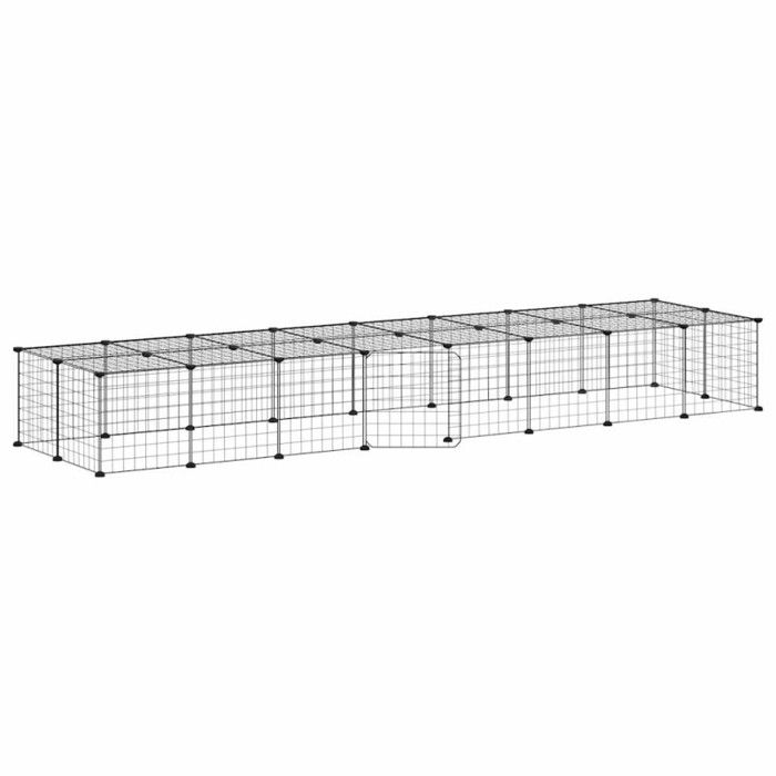 3114057 vidaXL Cage animaux de compagnie à 36 panneaux et porte Noir 35x35 cm