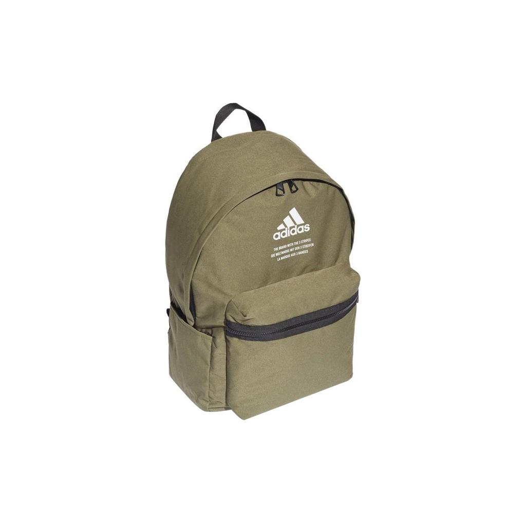 Adidas Large Capacity Zipper Closure Polyester Backpack Unisex Backpacks Green HC7259