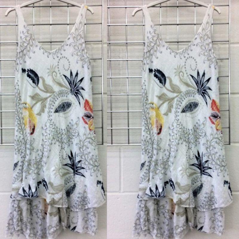 

Premium Quality Womens Summer Casual Swing Sundress Sleeveless Boho Tunic Dress For Plus Size Elegance White,3XL